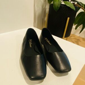 Matisse Phillips Ballet Black Square Toe Padded Insole Leather Flats Size 9M